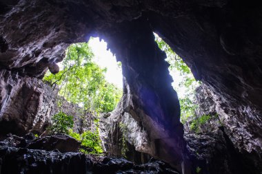 Rock Luang Pha Wiang mağarada Lamphun Tayland asılı