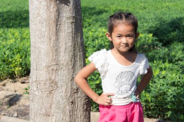 fasulye bahçesinde Taylandlı kız