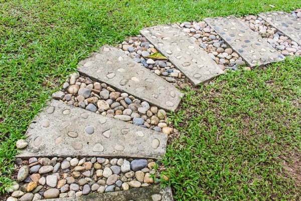 Pasarela de piedra serpenteando en el jardín — Foto de Stock