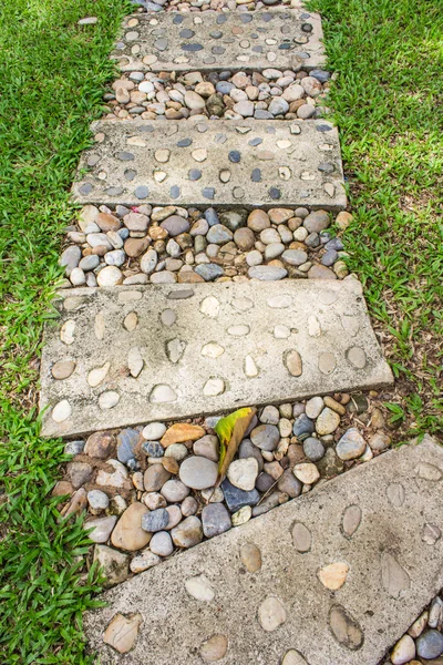 Pasarela de piedra serpenteando en el jardín — Foto de Stock