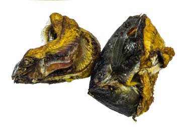 Beyaz üzerinde kuru balık, Pangasius Pangasius.