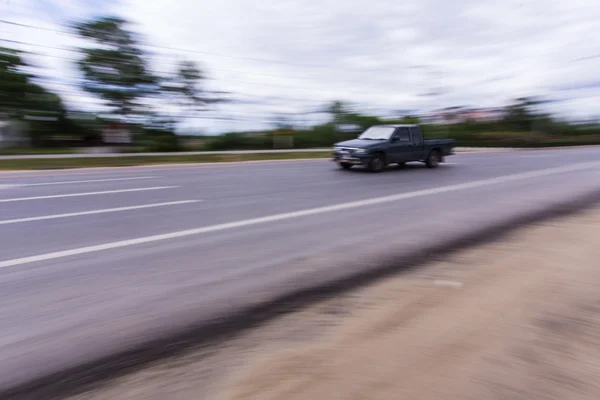 Pick-up Speeding in road — Stock Photo, Image