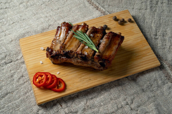   Grilled pork ribs with pepper