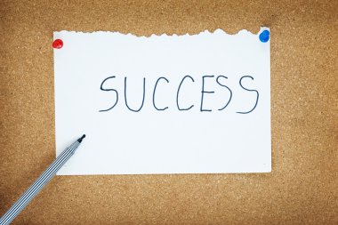 Başarı beyaz kağıda yazı