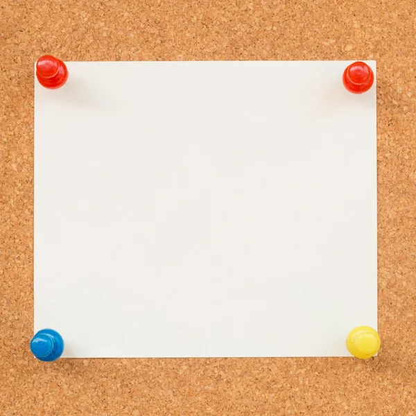 Sticky note pushed on board — Stock Photo, Image