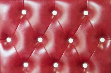 Kırmızı deri kanepe doku