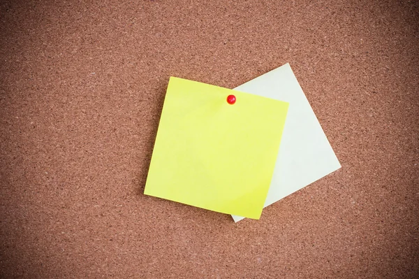 Sticky notes on cork board — Stock Photo, Image