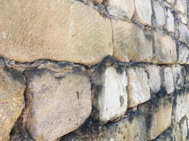 Eski tuğla duvar arkaplanının açı görüntüsü