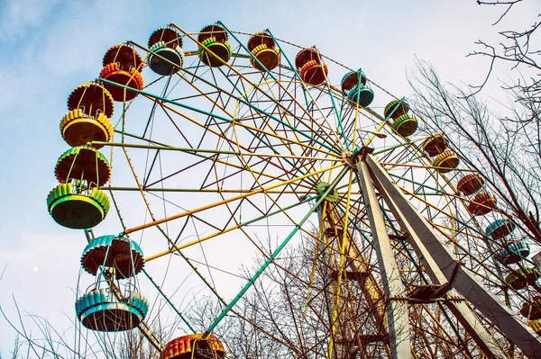 Soviet panoramic observation wheel, old photo stylized