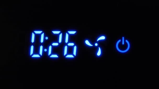 Blue Digital Clock Countdown Seconds Soft Non Zero Power Universal — Stock Video