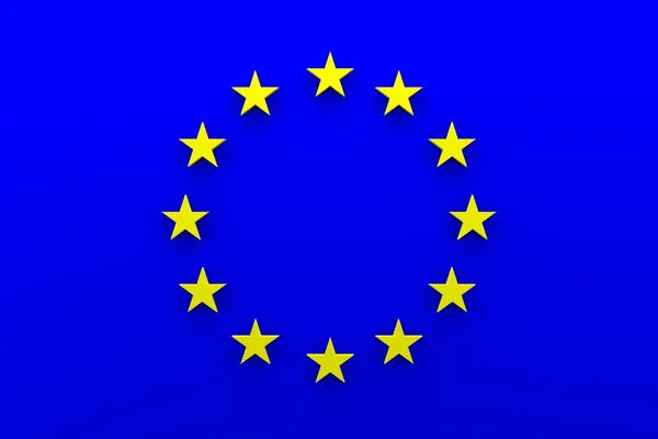 EU flag with yellow stars — Stock Photo, Image