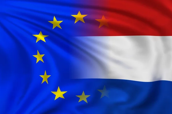 EU och Nederländerna flagga — Stockfoto