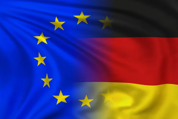 EU- und Deutschlandfahne Stockbild