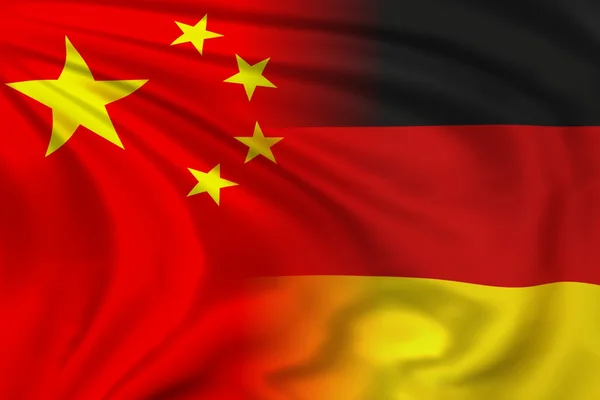 China und Deutschland Flagge lizenzfreie Stockfotos