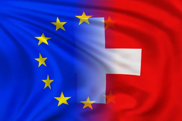 Drapeau UE et Suisse — Photo