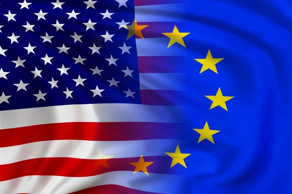 Bandiera USA e UE — Foto Stock