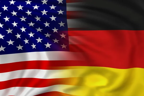 Etats-Unis et Allemagne Drapeau — Photo