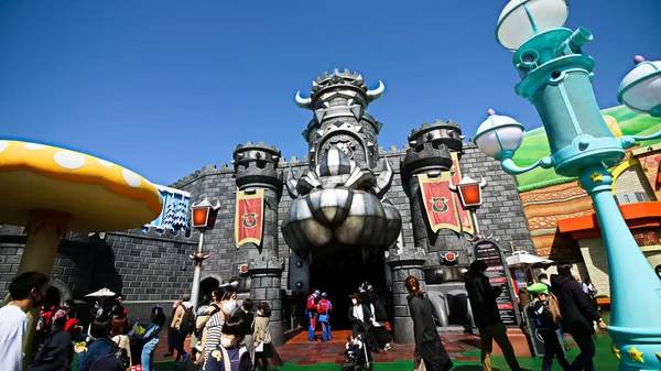 Osaka Japão Abril 2021 Cenário Entrada Koopa Castle Nintendo World — Fotografia de Stock
