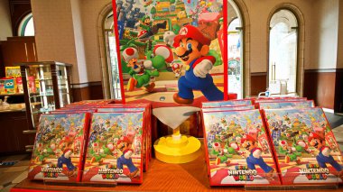 OSAKA, JAPONYA - 10 Nisan 2021: Nintendo World. Nintener Nintendo World 'deki 