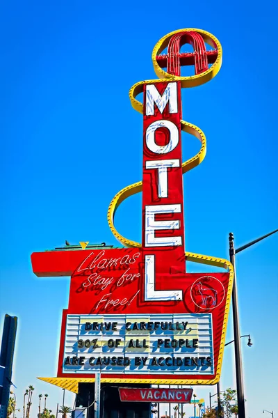 Las Vegas Usa Sep 2018 Historisch Bord Downtown Motel Fremont — Stockfoto