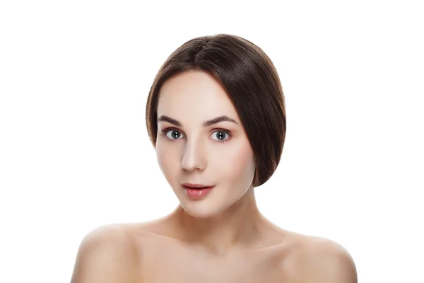 Retrato de belleza de chica bastante Sorpresa con maquillaje natural. Sé — Foto de Stock