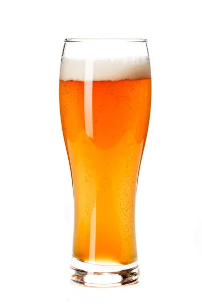 Beer Glass isolated. Beer glass on white background. Bar drink. — Stock Photo, Image