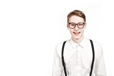 genç adam gözlük sürprizler ve şok