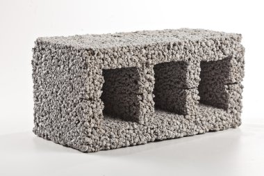 Gray concrete construction block from diatomite clipart