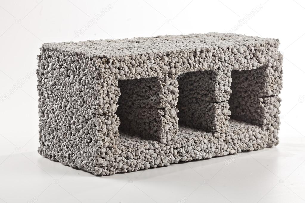 Gray concrete construction block from diatomite