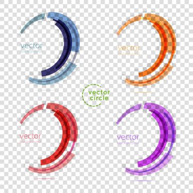 Daire küme. Vektör çizim. İş soyut daire simgesi. Şirket, medya, teknoloji stilleri vektör logo tasarım şablonu.