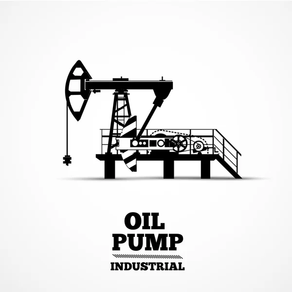 Silhouette of oil pump, vector illustration — Stock Vector