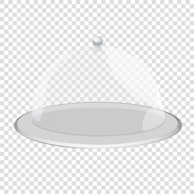 Cloche Restoran nesnesi ile kapatın. Saydam bir arka plan üzerinde tepsi