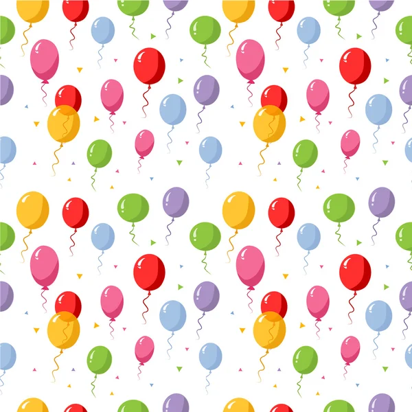 Patrón sin costuras de vacaciones vectorial con globos de aire multicolor acuarela. Fondo abstracto. Concepto de diseño para tarjetas de felicitación de cumpleaños, decoración del festival, tarjeta de regalo . — Vector de stock