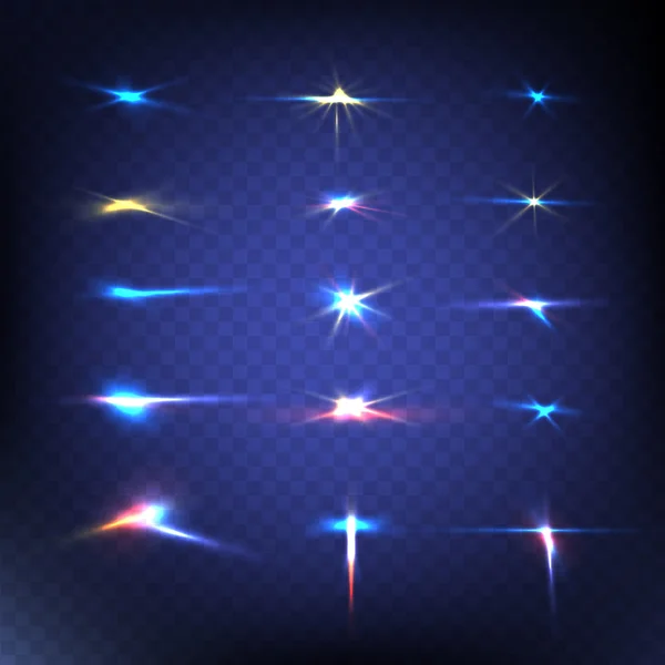 Set flares. Abstract image of lighting flare. Vector illustration — 图库矢量图片