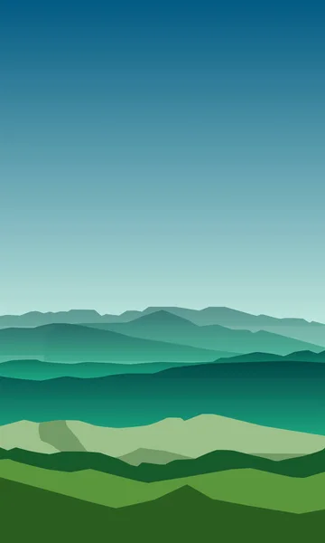 Фото Зелеными Холмами Голубом Фоне Неба — стоковый вектор