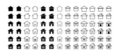 Basit vektör evi logosu seti.