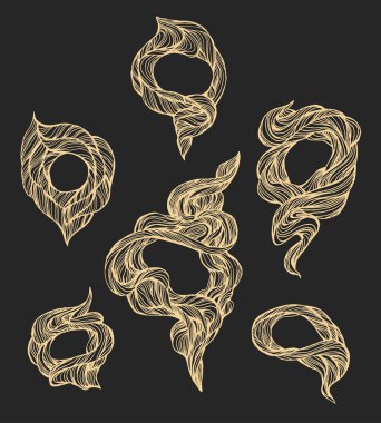 Zarif monogram tasarım kümesi. Vektör çizim.