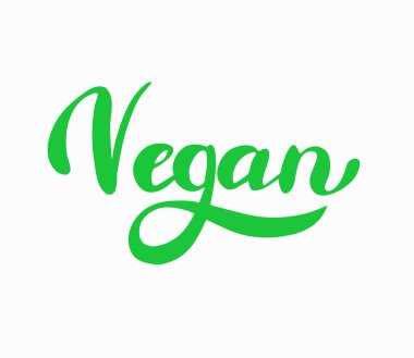 Vegan etiket. El fırça yazı çekilmiş