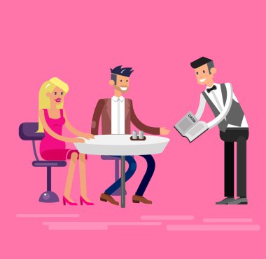 Detaylı karakter restorandaki vektör