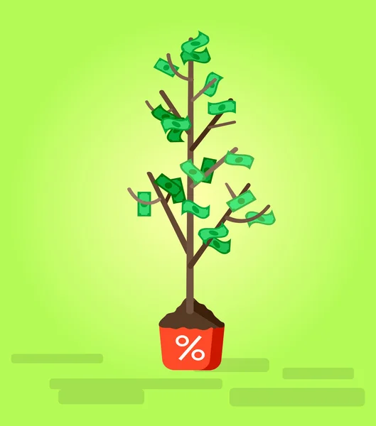 Banco, lucro monetário e investimento —  Vetores de Stock