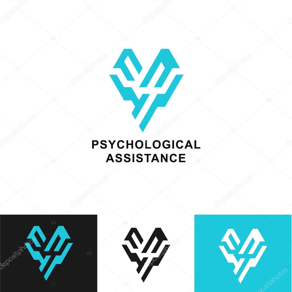 Business Icon - Vector logo design template. Abstract emblem for psychological assistance, help