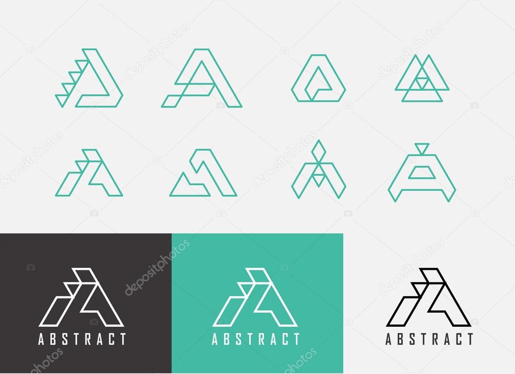 Letter A logo icon design template elements. Monogram