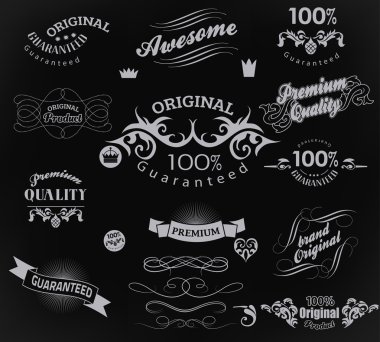 Tasarım için kaligrafik ögeler kümesi