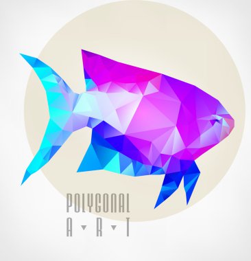 Soyut poligonal balık