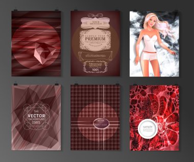 Afiş, el ilanı, broşür tasarım şablonları kümesi