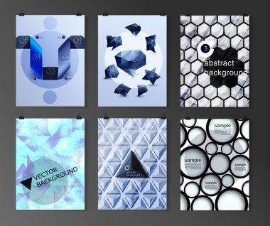 Afiş, el ilanı, broşür tasarım şablonları kümesi