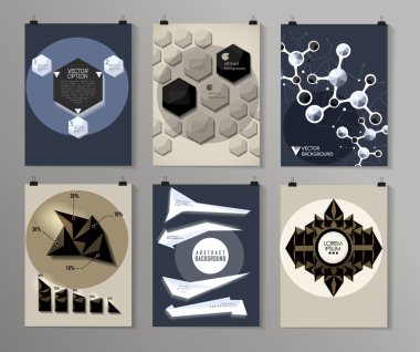 Afiş, el ilanı, broşür tasarım şablonları kümesi