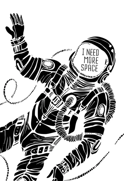 Concept spatial avec astronaute — Image vectorielle