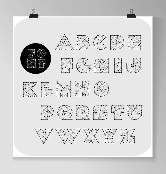 Abstrakte polygonale Buchstaben im kosmischen Stil — Stockvektor