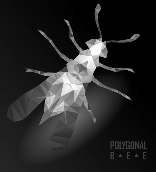 Polygonal bee flying. — Stock Vector